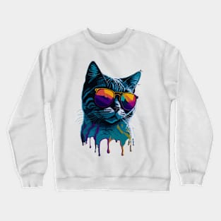 Maine cat with Sunglasses Crewneck Sweatshirt